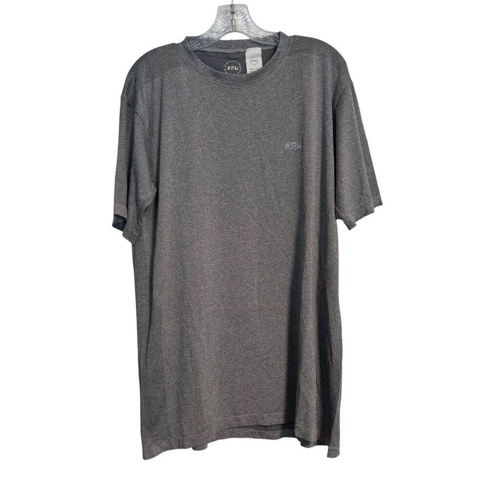 APL Men's Size XL Performance‎ Tee Heather Gray Short Sleeve Reflective Logo